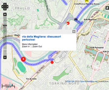 Mappa delle piste ciclabili di Roma